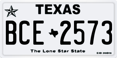 TX license plate BCE2573