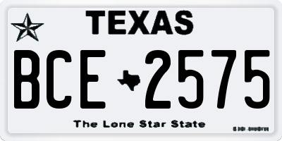 TX license plate BCE2575