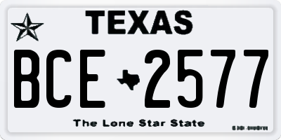 TX license plate BCE2577