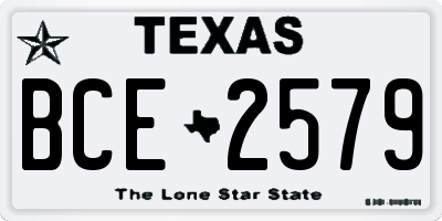 TX license plate BCE2579