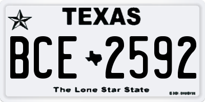 TX license plate BCE2592