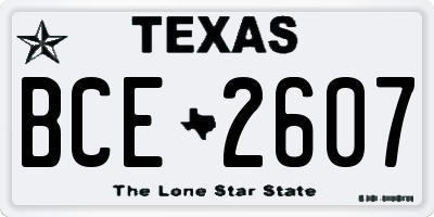 TX license plate BCE2607