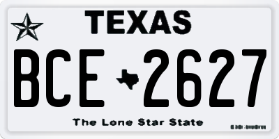 TX license plate BCE2627