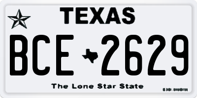 TX license plate BCE2629