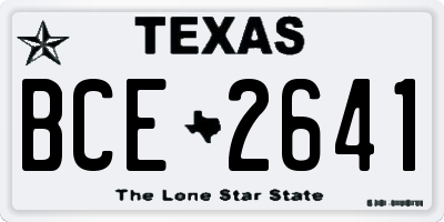 TX license plate BCE2641