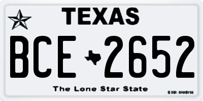 TX license plate BCE2652