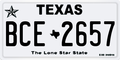 TX license plate BCE2657