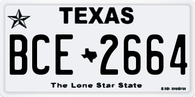TX license plate BCE2664