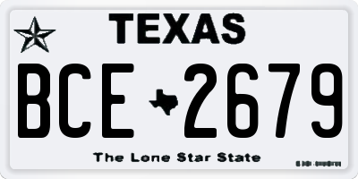 TX license plate BCE2679
