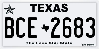 TX license plate BCE2683