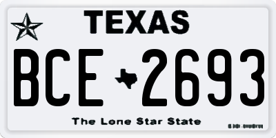 TX license plate BCE2693