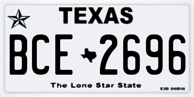 TX license plate BCE2696