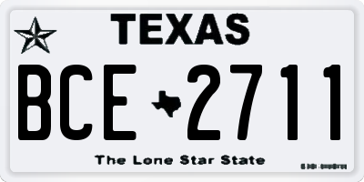 TX license plate BCE2711