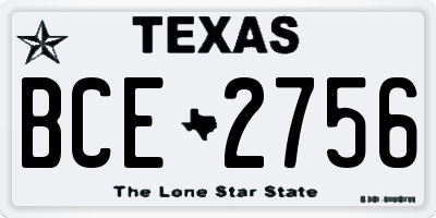 TX license plate BCE2756