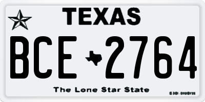 TX license plate BCE2764