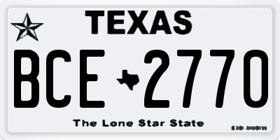 TX license plate BCE2770