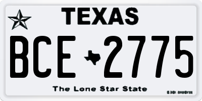 TX license plate BCE2775