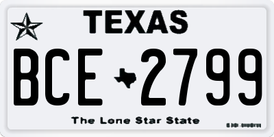 TX license plate BCE2799