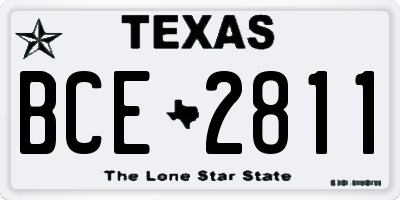 TX license plate BCE2811