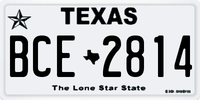 TX license plate BCE2814