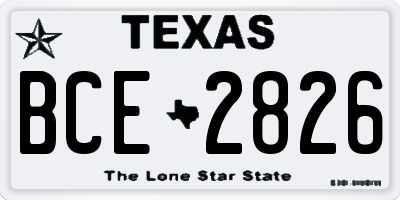 TX license plate BCE2826