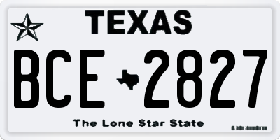 TX license plate BCE2827