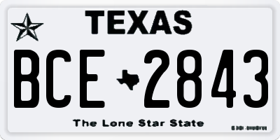 TX license plate BCE2843