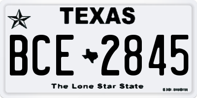 TX license plate BCE2845