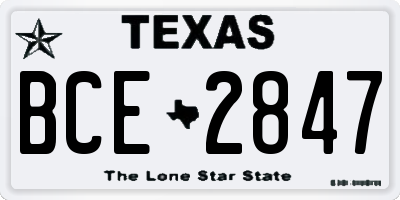 TX license plate BCE2847