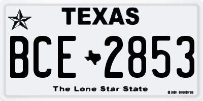 TX license plate BCE2853