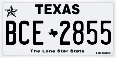 TX license plate BCE2855