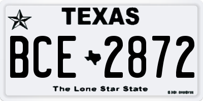 TX license plate BCE2872