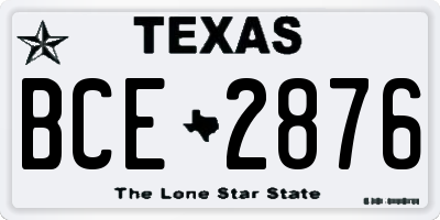 TX license plate BCE2876