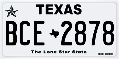 TX license plate BCE2878