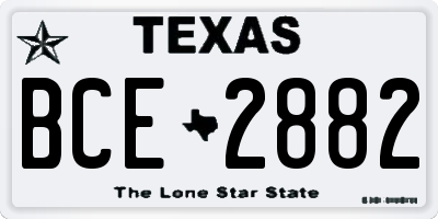 TX license plate BCE2882