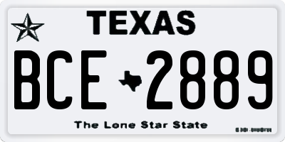 TX license plate BCE2889