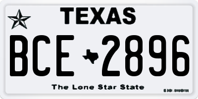 TX license plate BCE2896