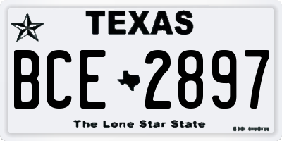TX license plate BCE2897