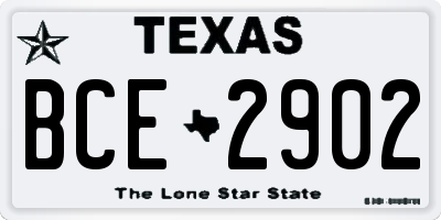 TX license plate BCE2902