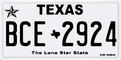 TX license plate BCE2924