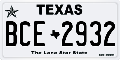 TX license plate BCE2932