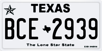 TX license plate BCE2939