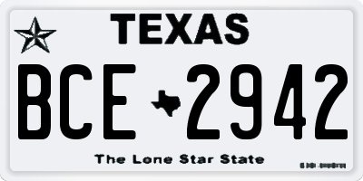 TX license plate BCE2942