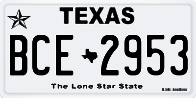 TX license plate BCE2953
