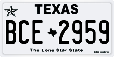 TX license plate BCE2959