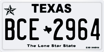 TX license plate BCE2964
