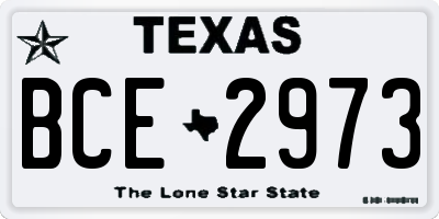 TX license plate BCE2973