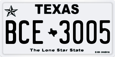 TX license plate BCE3005
