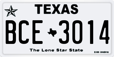 TX license plate BCE3014