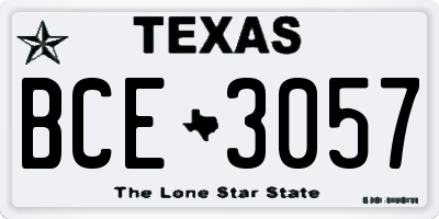 TX license plate BCE3057